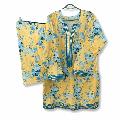 Printed Lime Kurta With Farshi Shalwar