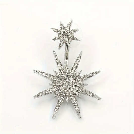 1 Pc Sparkling Six-Pointed Star Stud Earring For Girls